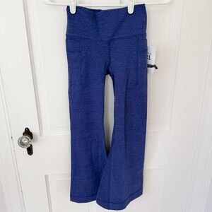 Athleta Girl Natural Play Stash Flare Leggings Yoga Pants Indigo Purple Blue S